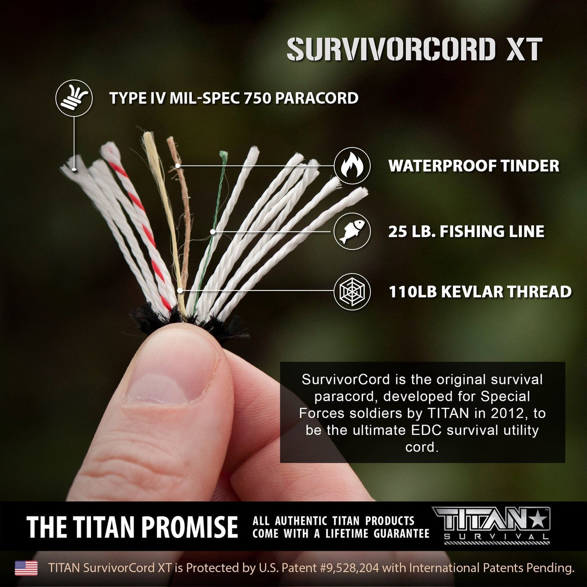 SurvivorCord XT Paracord (CN) | 100 FOOT SurvivorCord XT TITAN Survival 