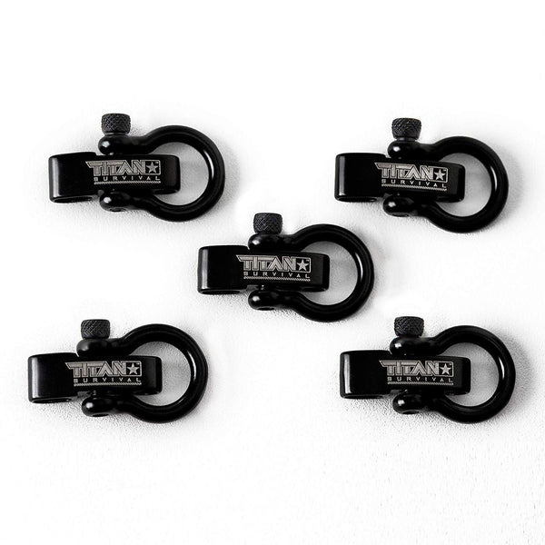 Stainless Steel Bow Shackles, 5-Pack BLACK TITAN Survival