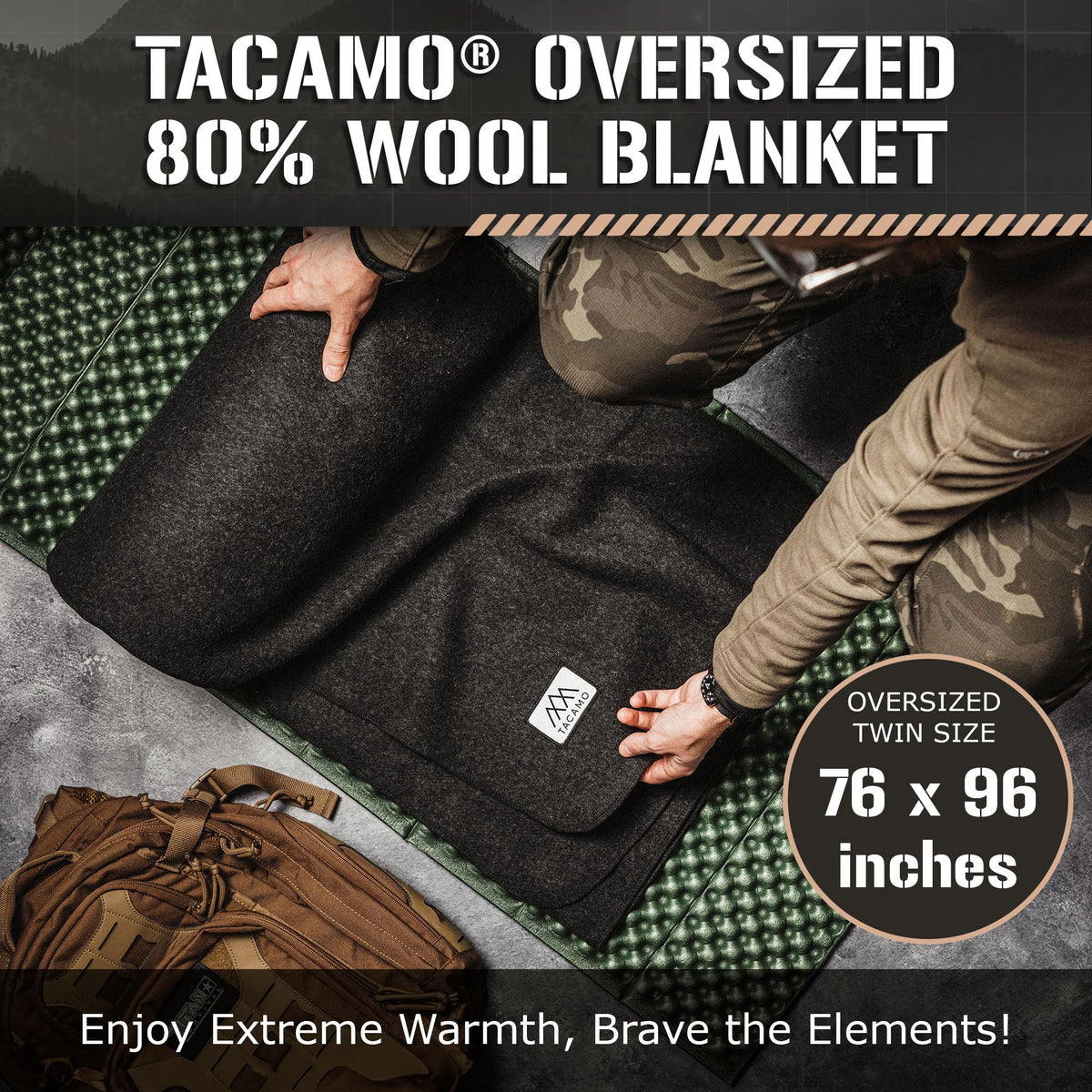 Military-Style Wool Blanket COVER TACAMO 