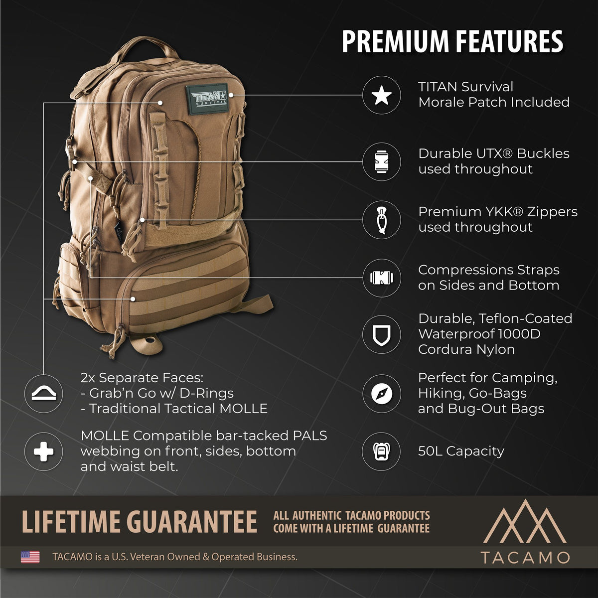 BC50 Tactical Backpack - Features