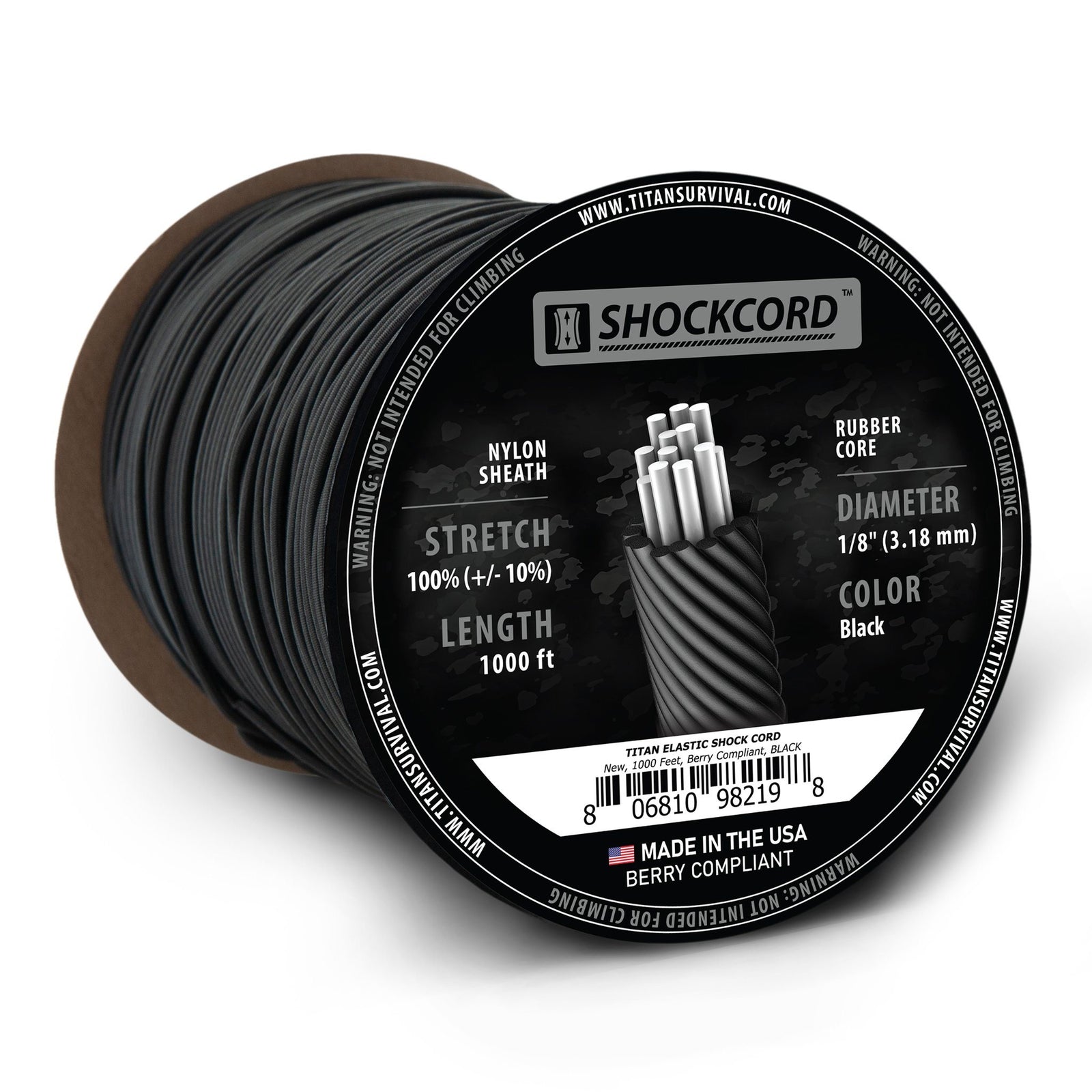 Black Shock Cord - TITAN Survival