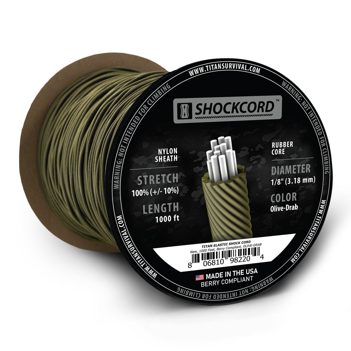 Olive-Drab Shock Cord - TITAN Survival