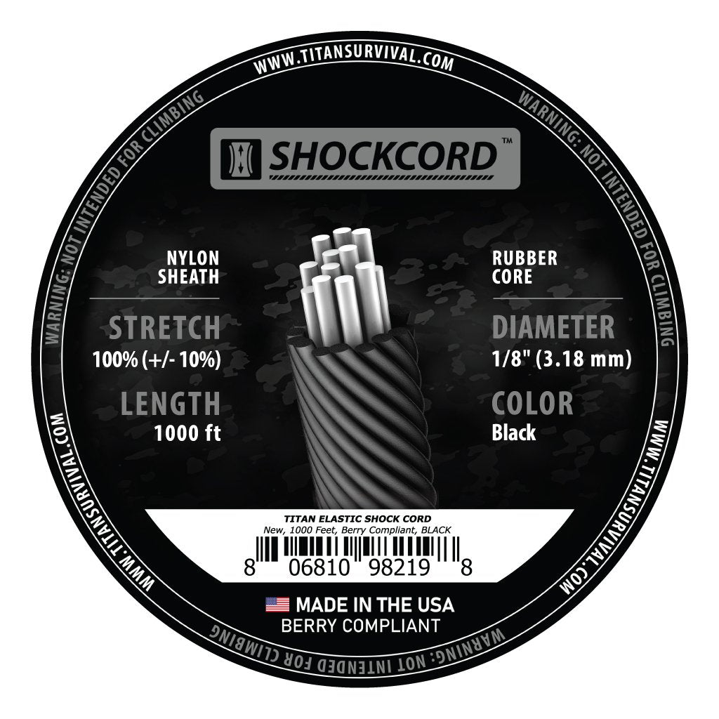 Black Shock Cord - Cordage