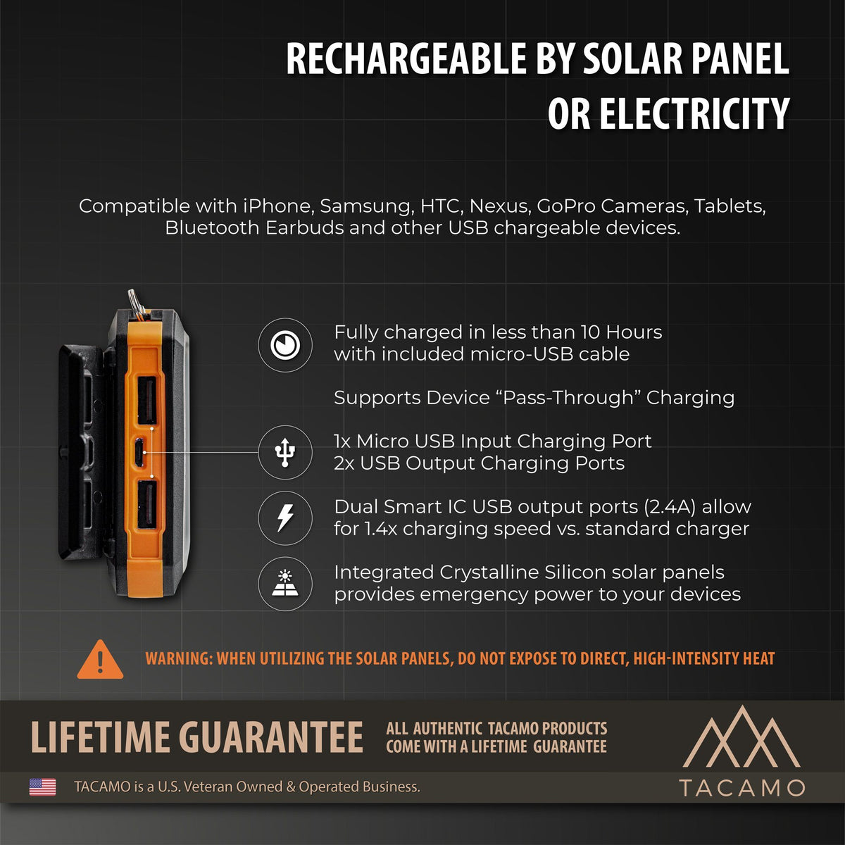 Solar Power Bank - Rechargeable