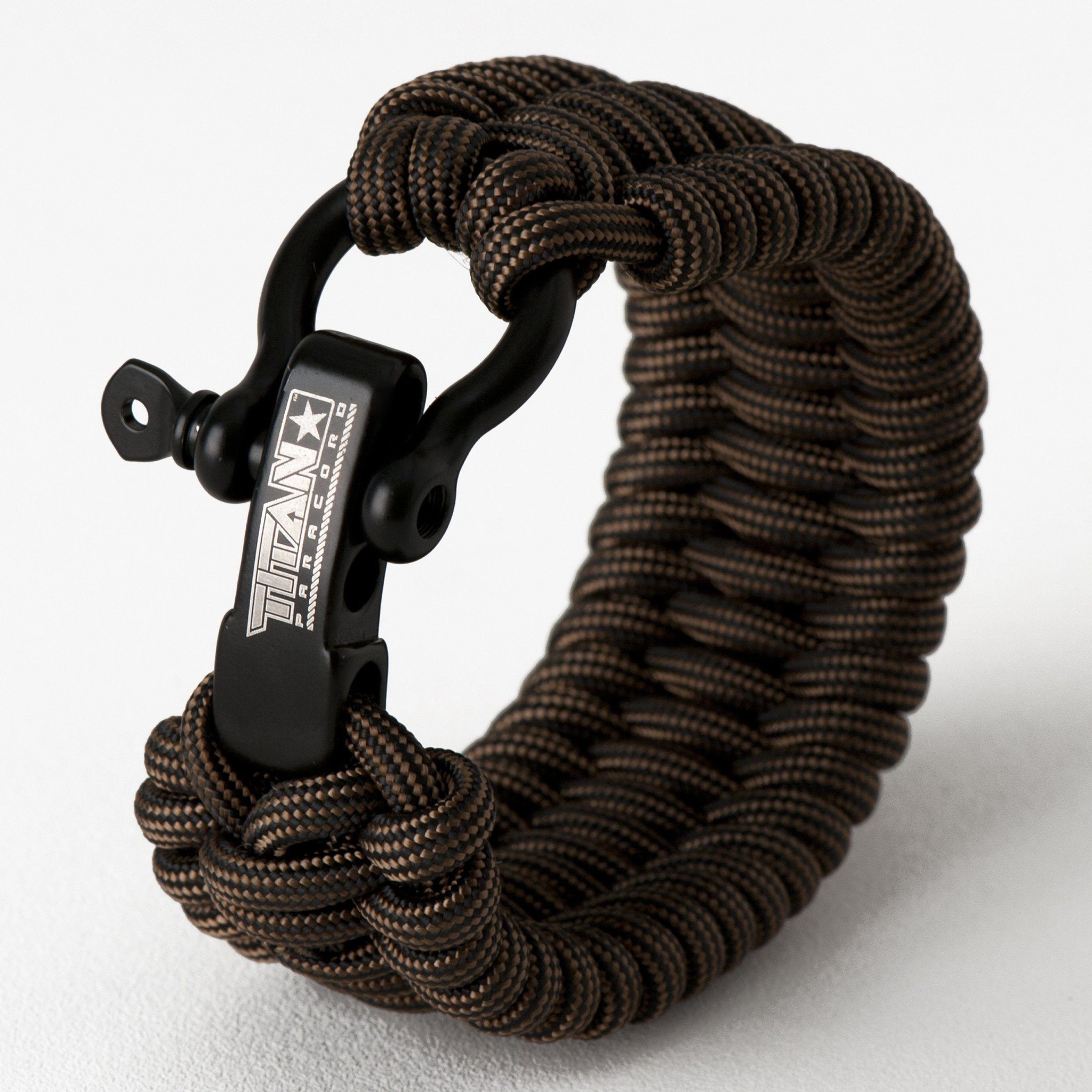 SurvivorCord Paracord Survival Bracelets Black / LRG (8