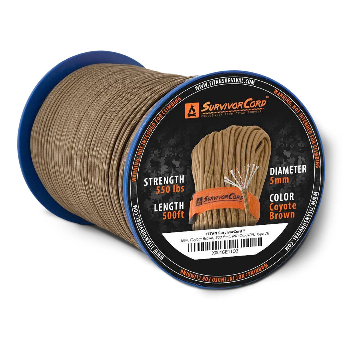 Coyote Brown SurvivorCord Spool - TITAN Survival