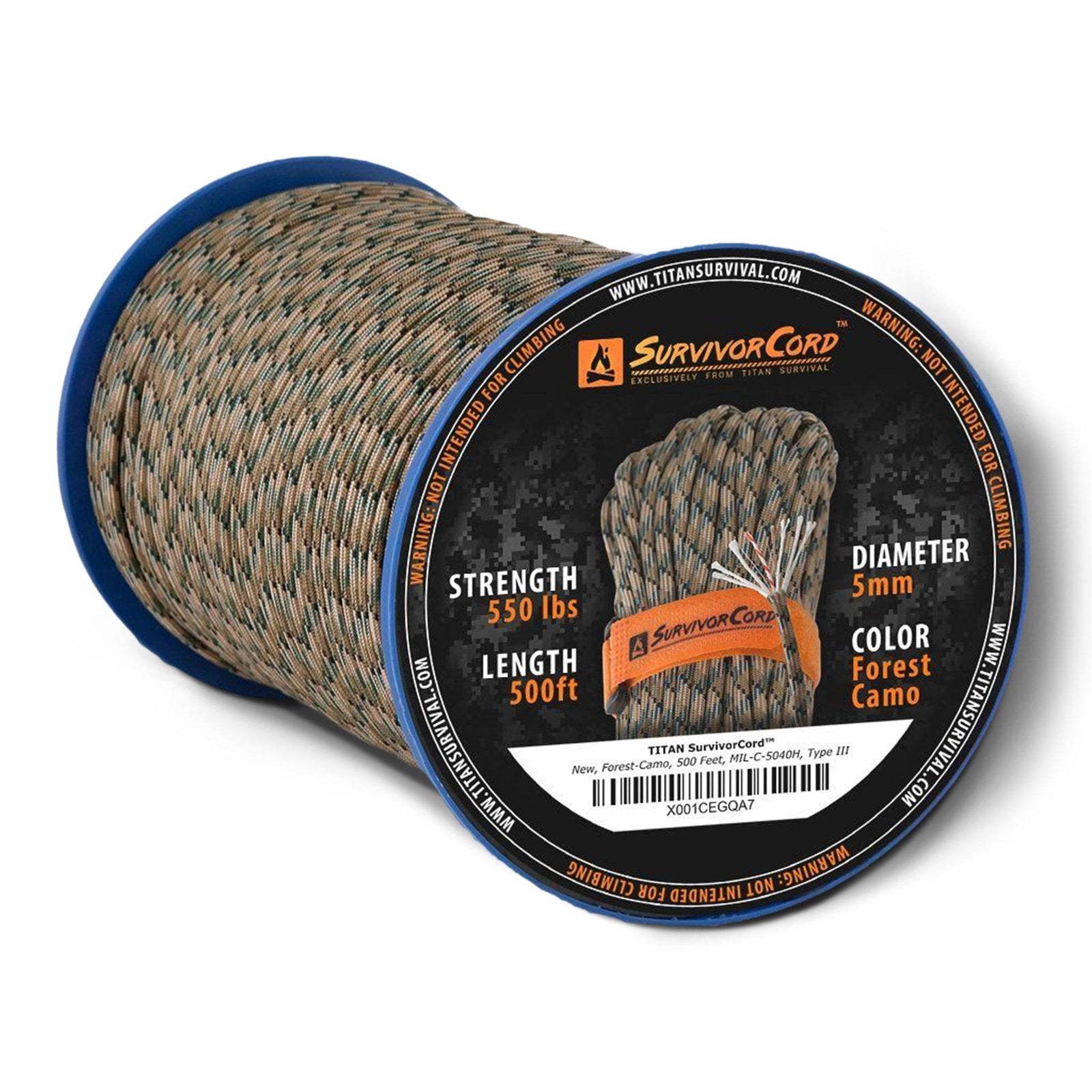 Forest Camo SurvivorCord Spool - TITAN Survival