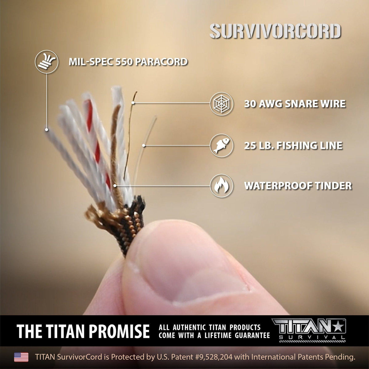 Ferrocerium Fire Starter - SurvivorCord Strands