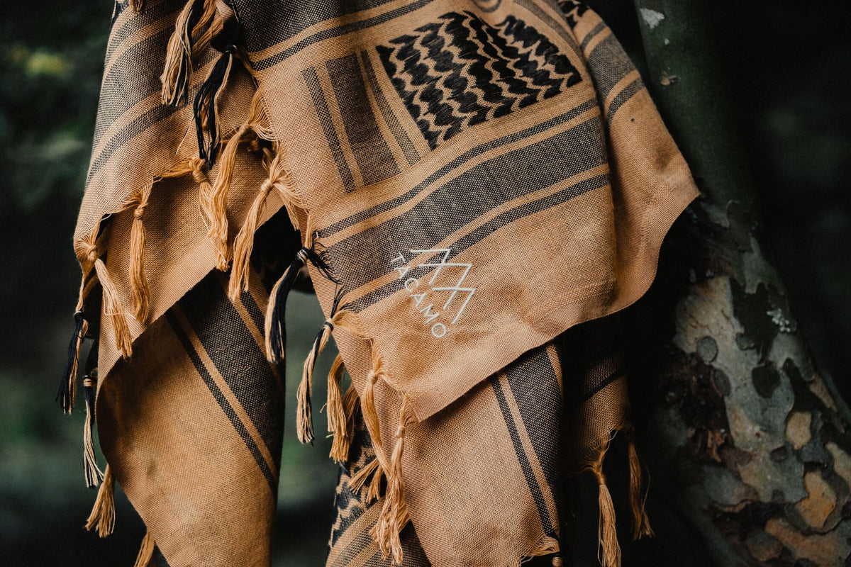 Tactical Shemagh Scarf - Coyote Brown Displayed